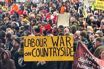 Thousands descend on Cardiff as frustrations build in the countryside