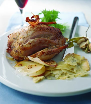 Partridge With Pears And Blue Cheese